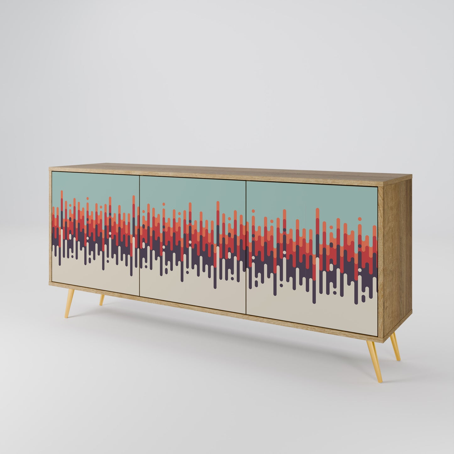 CHROMA CONTOURS 3-Door Sideboard in Oak Effect