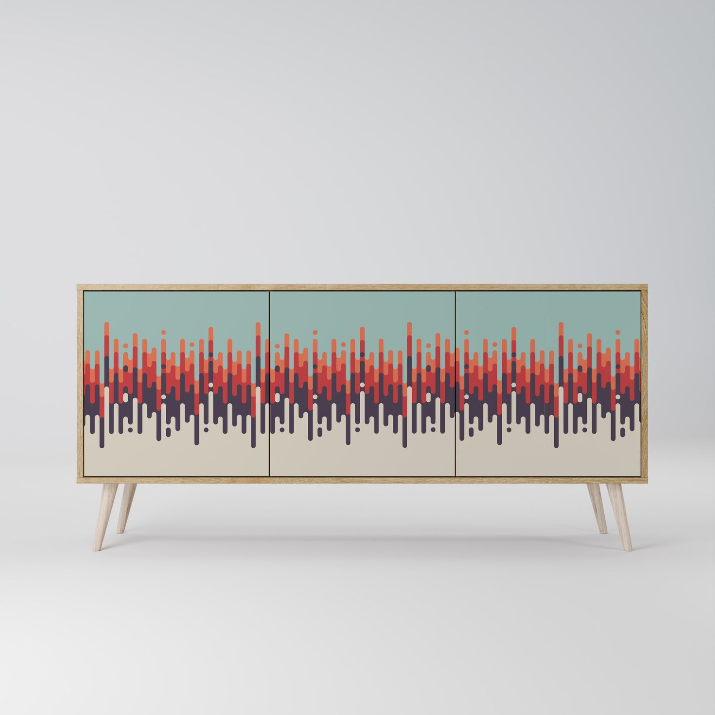 CHROMA CONTOURS 3-Door Sideboard in Oak Effect