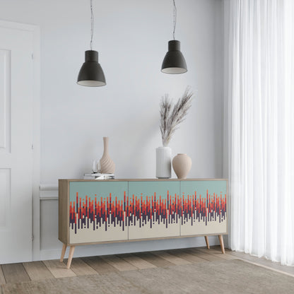 CHROMA CONTOURS 3-Door Sideboard in Oak Effect