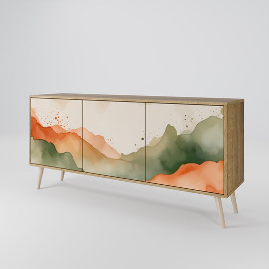 WATERCOLOUR PEAKS Skänk med tre dörrar