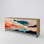 ABSTRACT LANDSCAPE 3-Door Sideboard in Oak Effect
