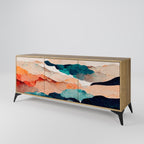 ABSTRACT LANDSCAPE 3-Door Sideboard in Oak Effect