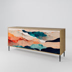 ABSTRACT LANDSCAPE 3-Door Sideboard in Oak Effect