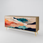 ABSTRACT LANDSCAPE 3-Door Sideboard in Oak Effect