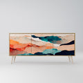 ABSTRACT LANDSCAPE 3-Door Sideboard in Oak Effect