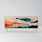 ABSTRACT LANDSCAPE 3-Door Sideboard in Oak Effect