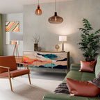 ABSTRACT LANDSCAPE 3-Door Sideboard in Oak Effect