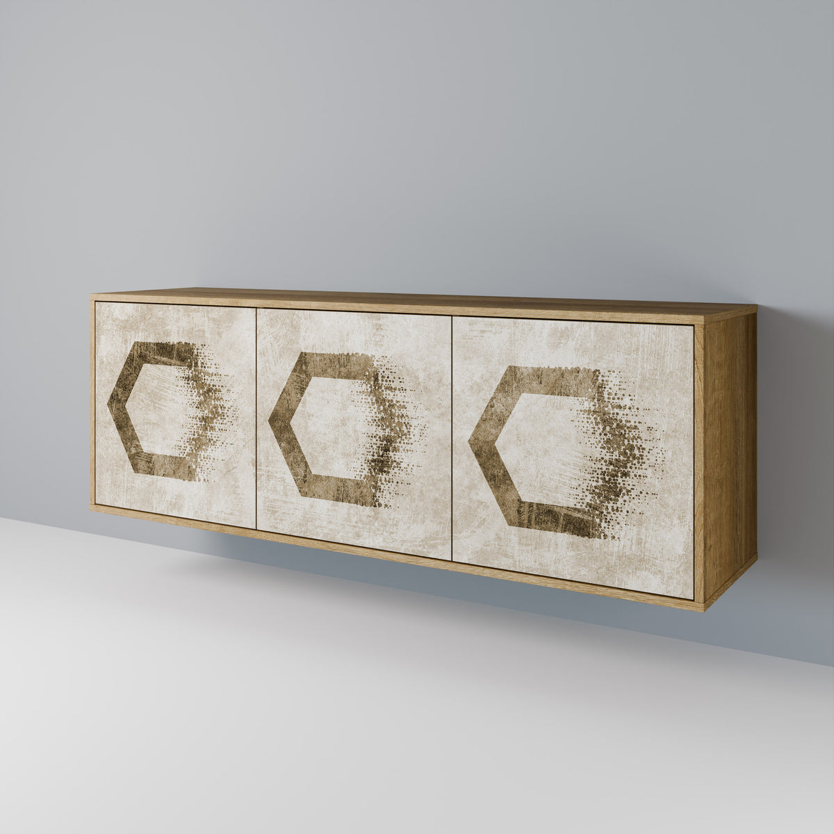 HEXAGONAL SHAPES Skänk med tre dörrar