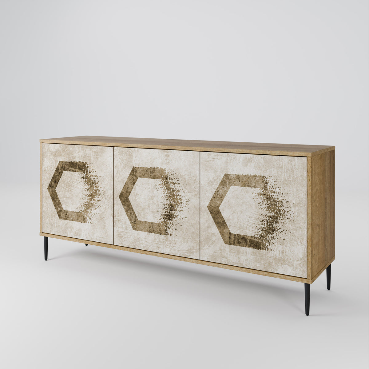 HEXAGONAL SHAPES Skänk med tre dörrar