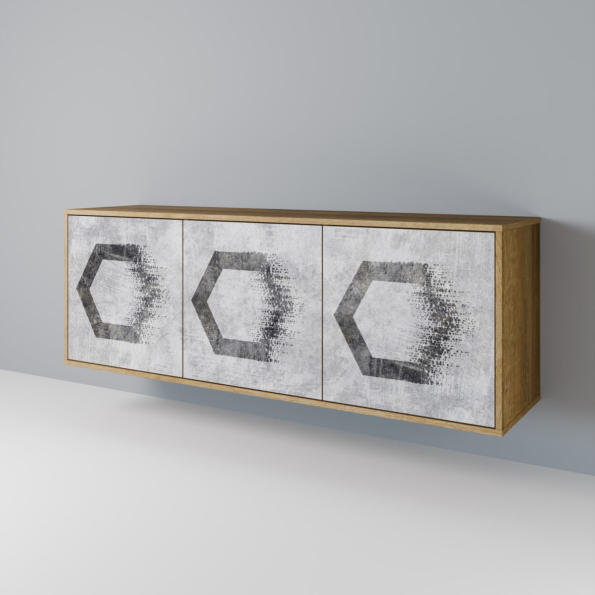 HEXAGONAL FIGURES Skänk med tre dörrar