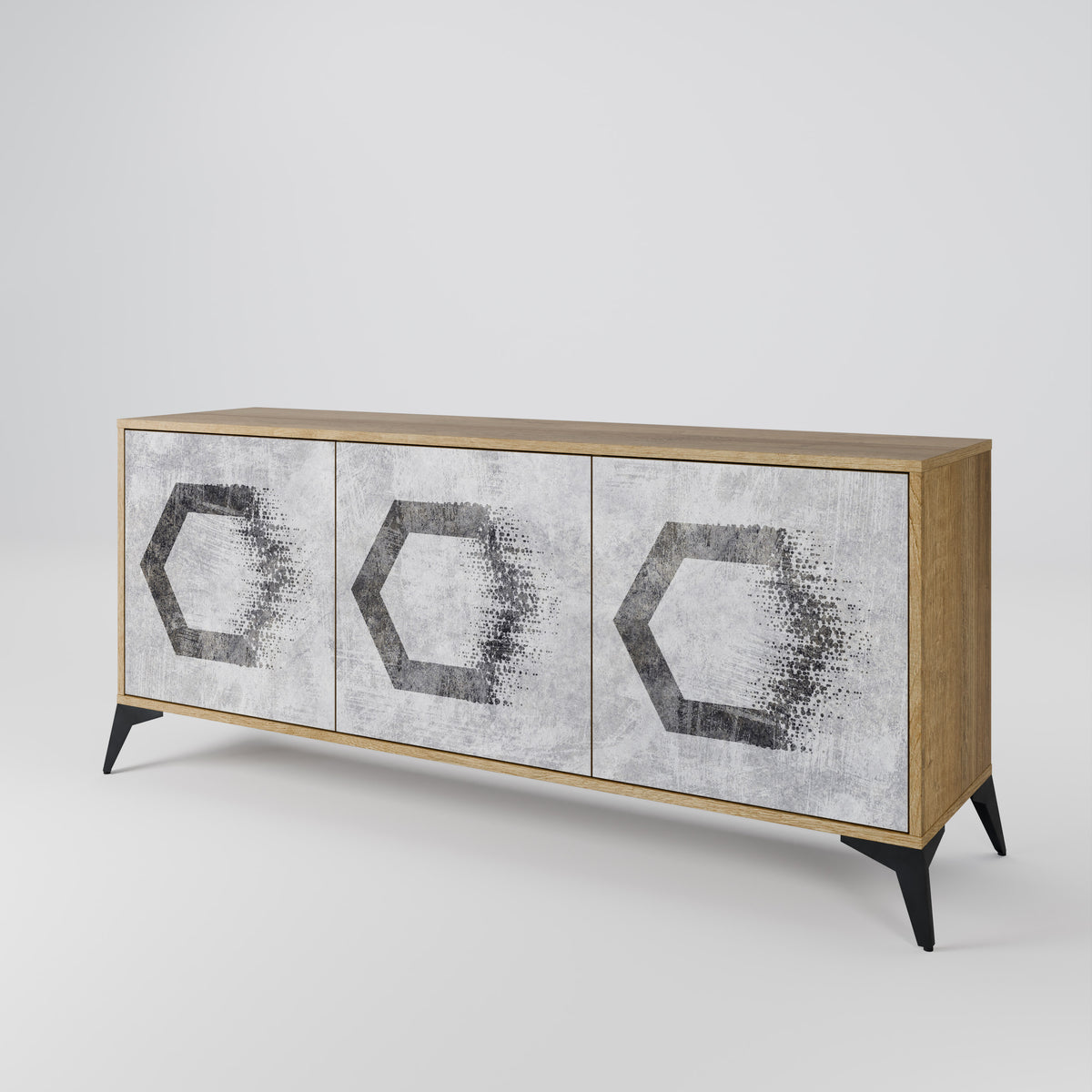 HEXAGONAL FIGURES Skänk med tre dörrar
