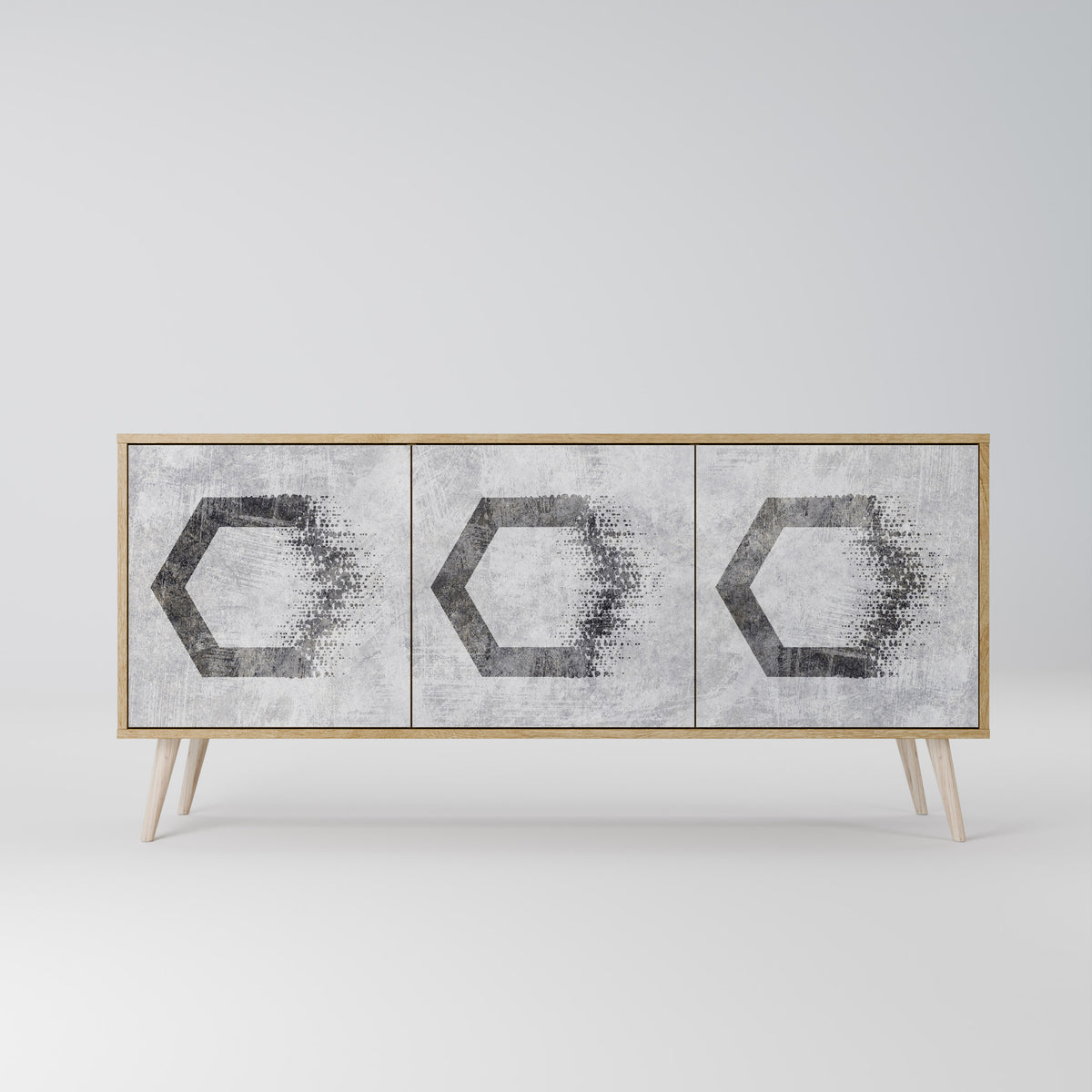 HEXAGONAL FIGURES Skänk med tre dörrar