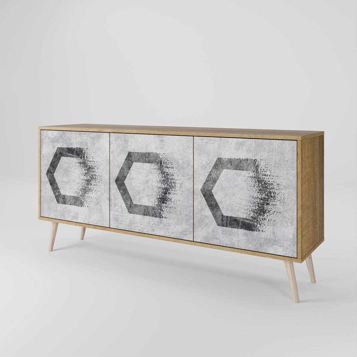 HEXAGONAL FIGURES Skänk med tre dörrar