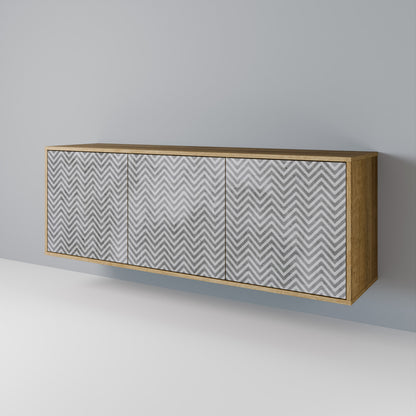 CONCRETE ZIG ZAG Skänk med tre dörrar