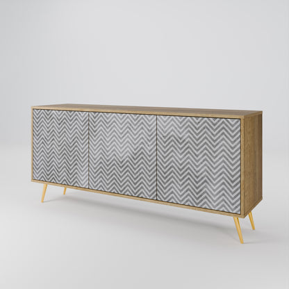 CONCRETE ZIG ZAG Skänk med tre dörrar