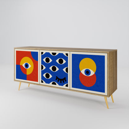 GEOMETRIC EYES Skänk med tre dörrar