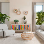 GEOMETRIC SHINE Skänk med tre dörrar