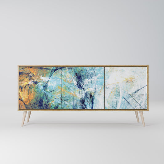 ABSTRACT THOUGHTS 3-Door Sideboard in Oak Effect