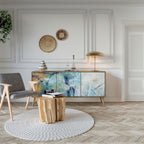 ABSTRAKT TANKER 3-dörrars skänk i ekeffekt