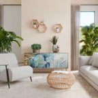 ABSTRAKT TANKER 3-dörrars skänk i ekeffekt