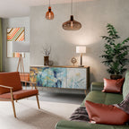 ABSTRAKT TANKER 3-dörrars skänk i ekeffekt