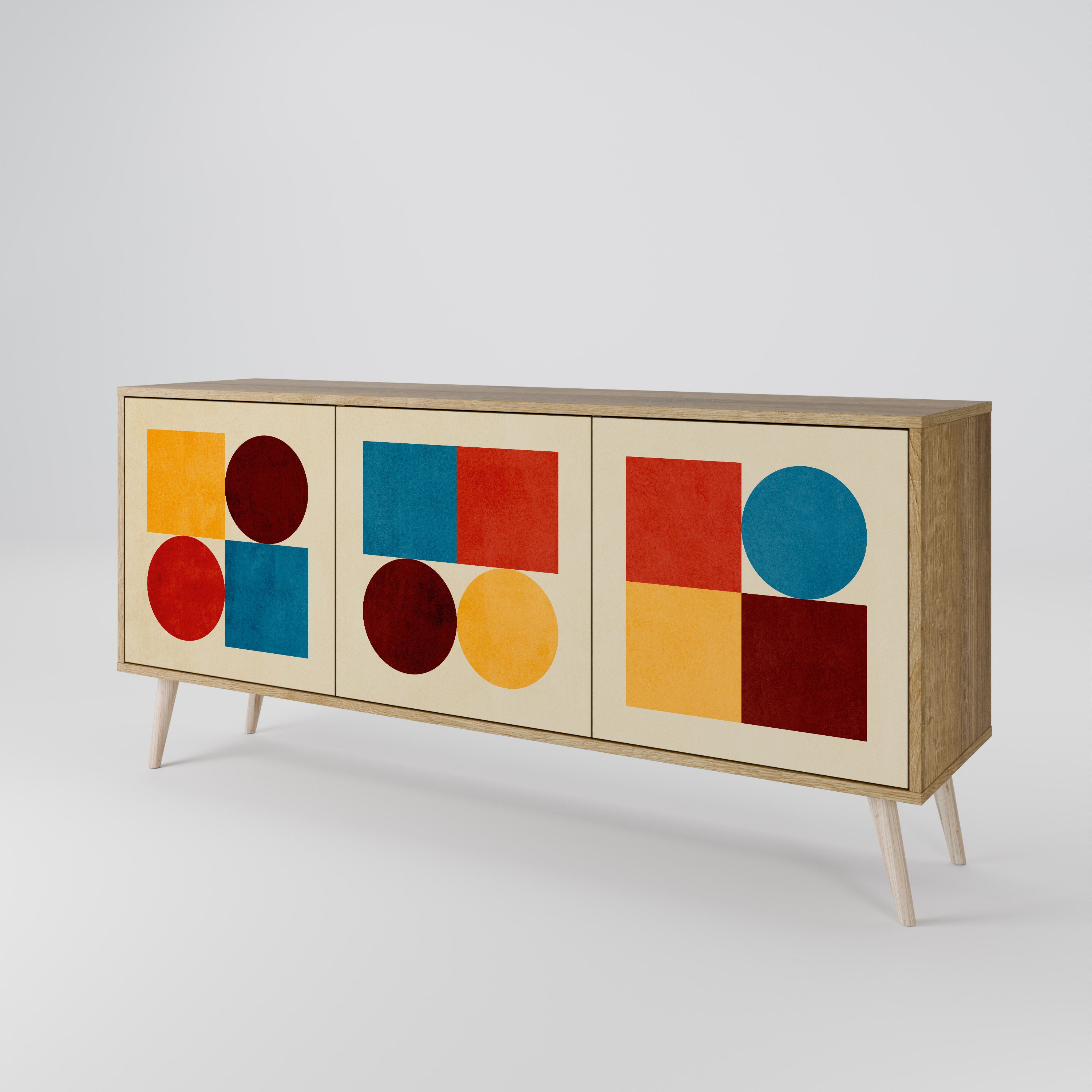 GEOMETRIC PUZZLE 3-Door Sideboard
