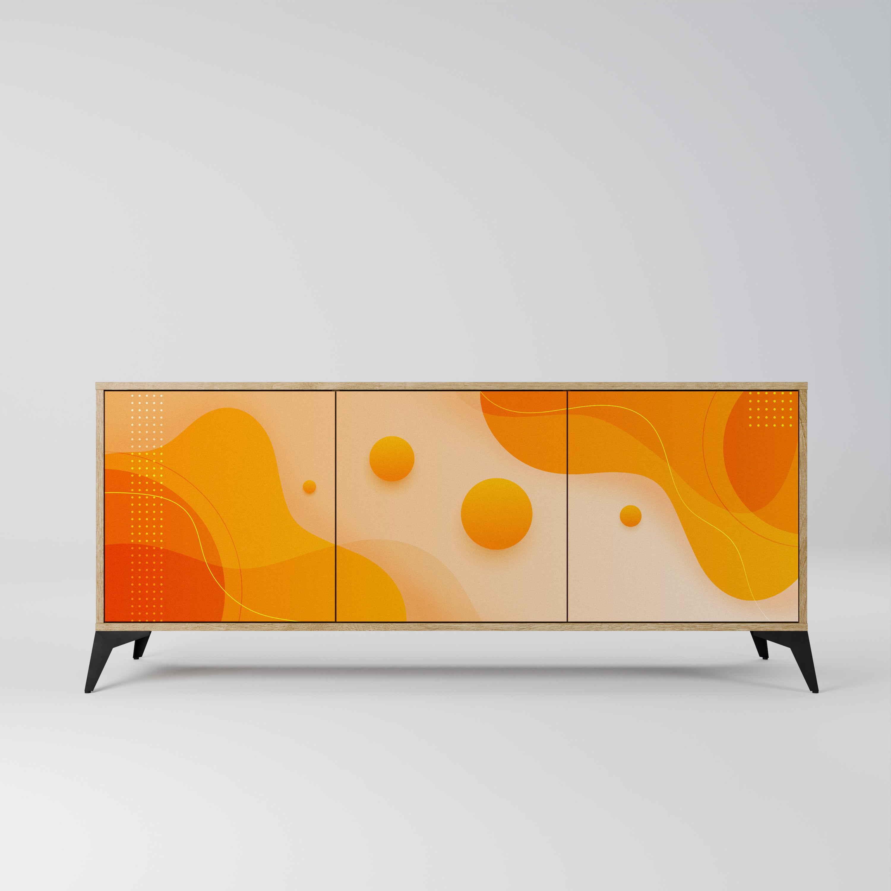 ORANGE ARRANGEMENT 3-Door Sideboard in Oak Effect
