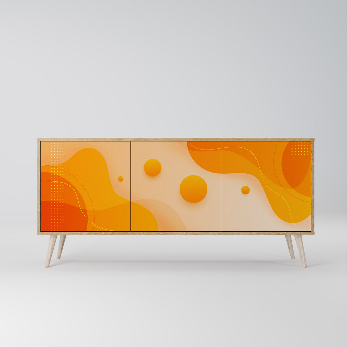 ORANGE ARRANGEMENT Skänk med tre dörrar