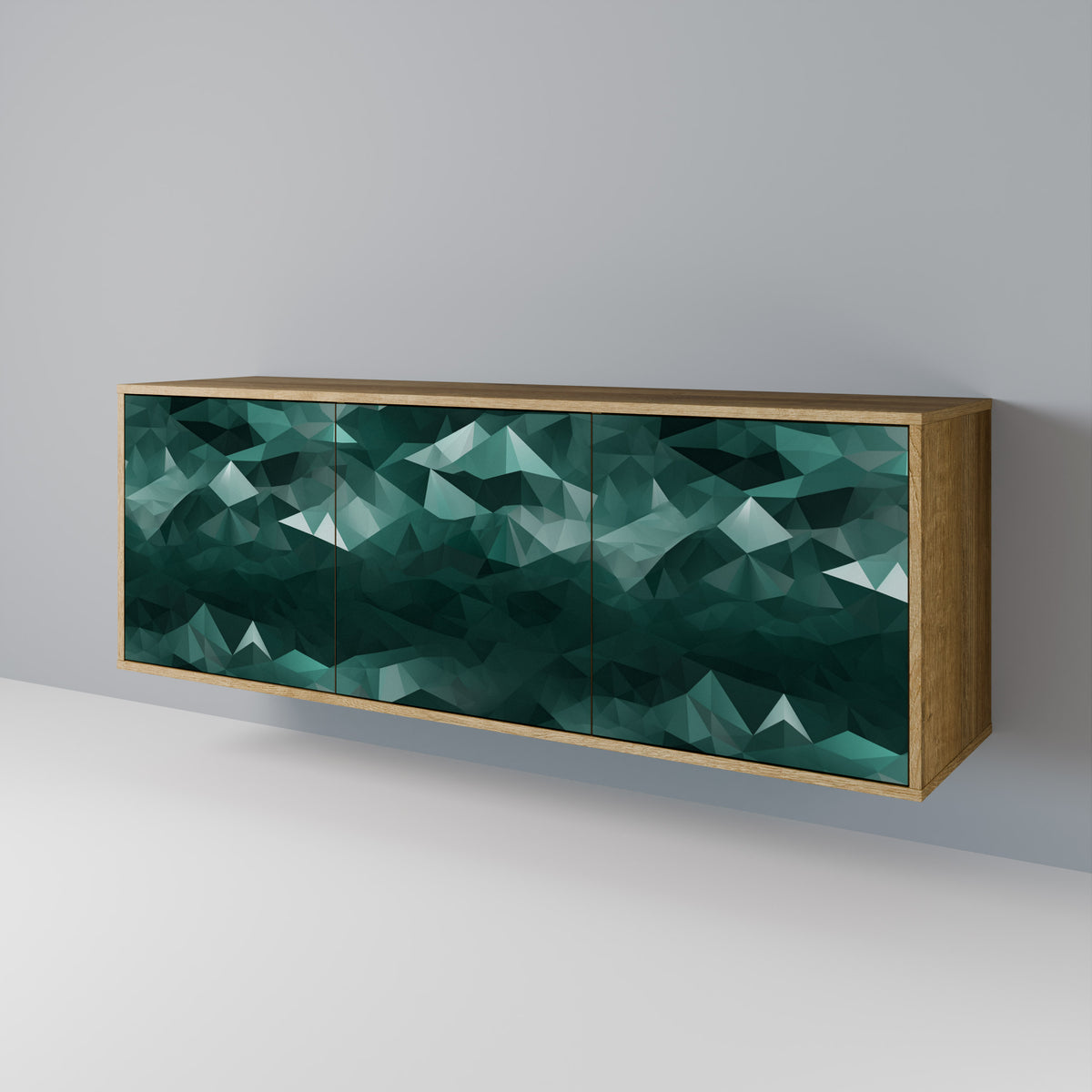 POLYGONAL FLOATING Skänk med tre dörrar