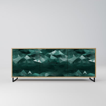 POLYGONAL FLYTANDE 3-dörrars skänk i ekeffekt
