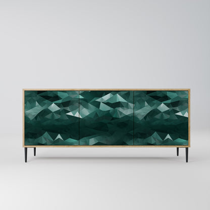 POLYGONAL FLYTANDE 3-dörrars skänk i ekeffekt