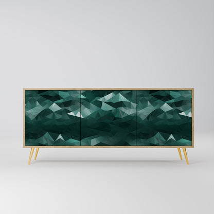 POLYGONAL FLYTANDE 3-dörrars skänk i ekeffekt