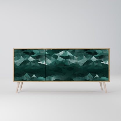 POLYGONAL FLYTANDE 3-dörrars skänk i ekeffekt