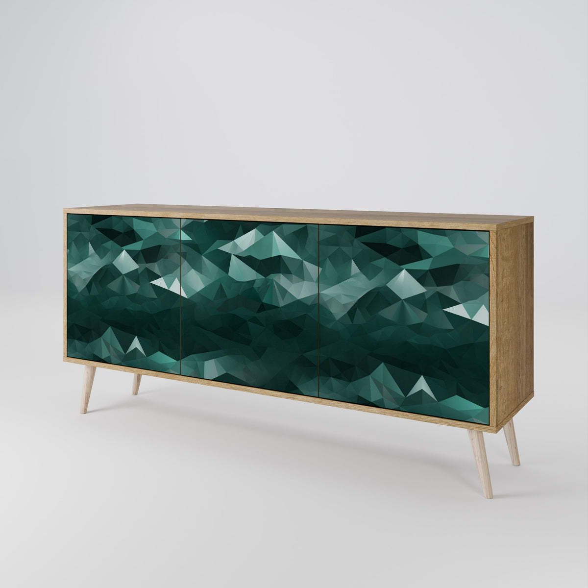 POLYGONAL FLOATING Skänk med tre dörrar