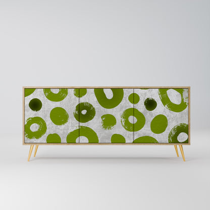 GREEN RHAPSODY skänk med 3 dörrar i ekeffekt