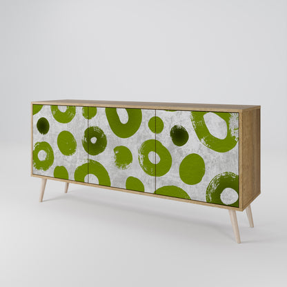 GREEN RHAPSODY skänk med 3 dörrar i ekeffekt