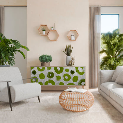 GREEN RHAPSODY skänk med 3 dörrar i ekeffekt