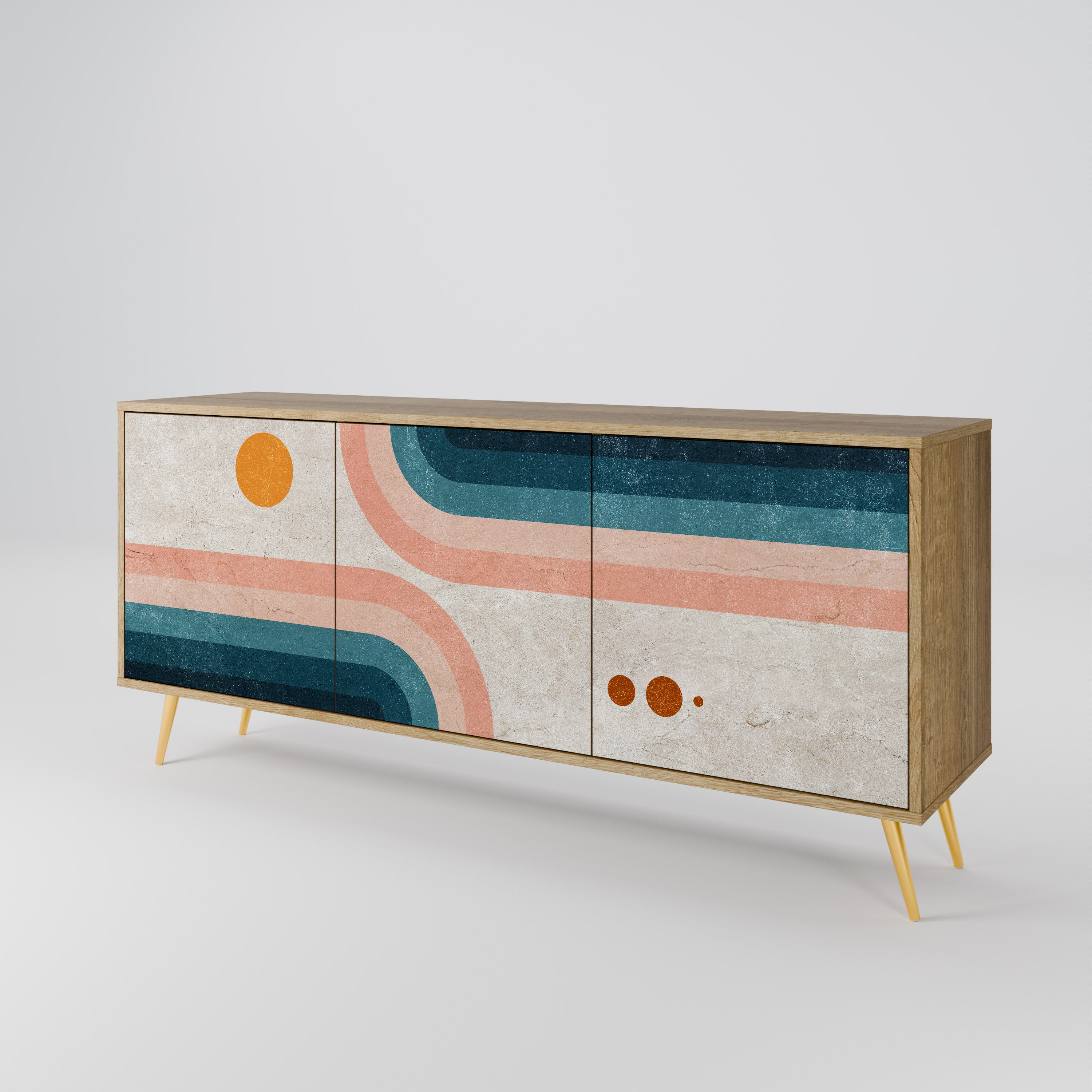 TWO HALVES Skänk med tre dörrar