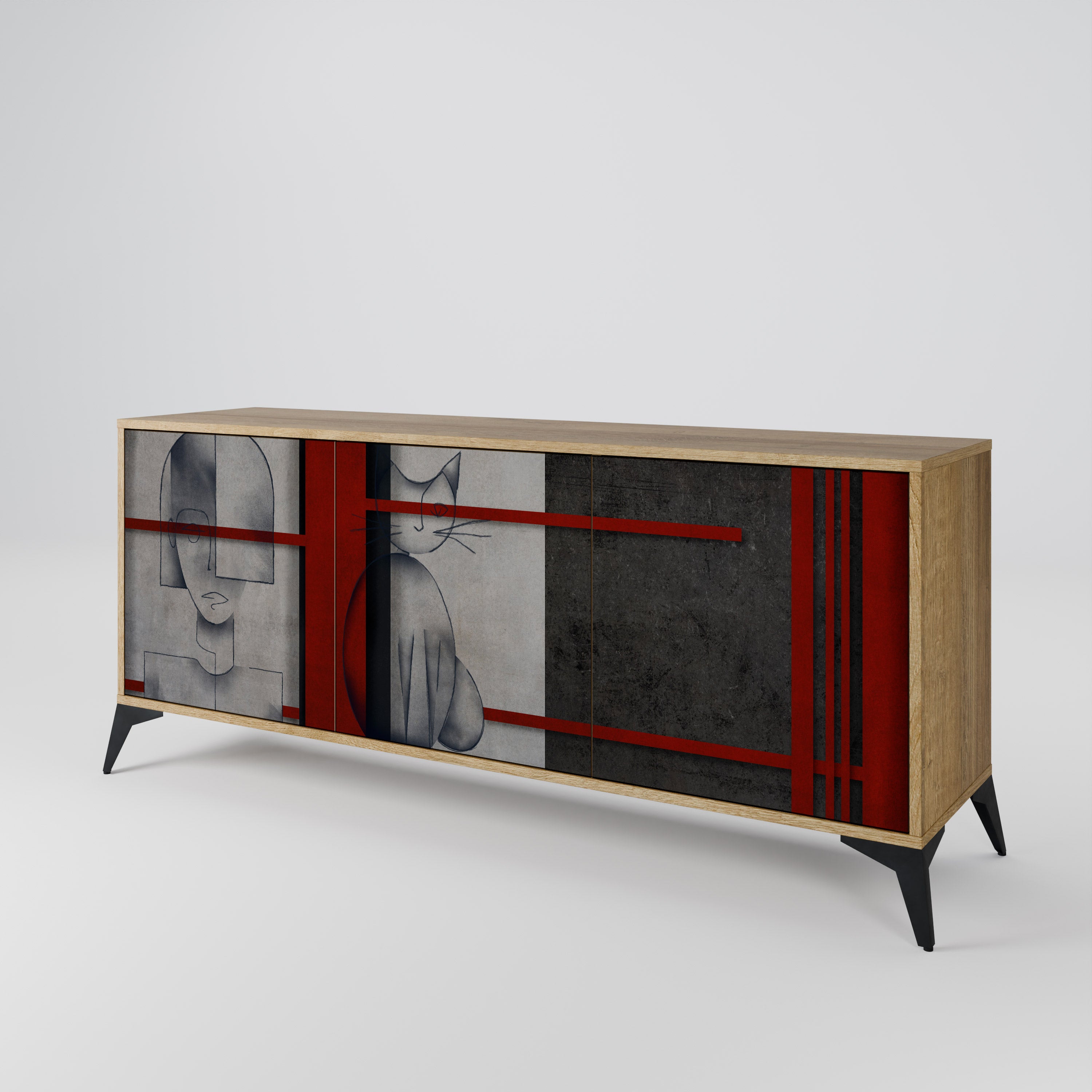 GRAY FIGURES Skänk med tre dörrar