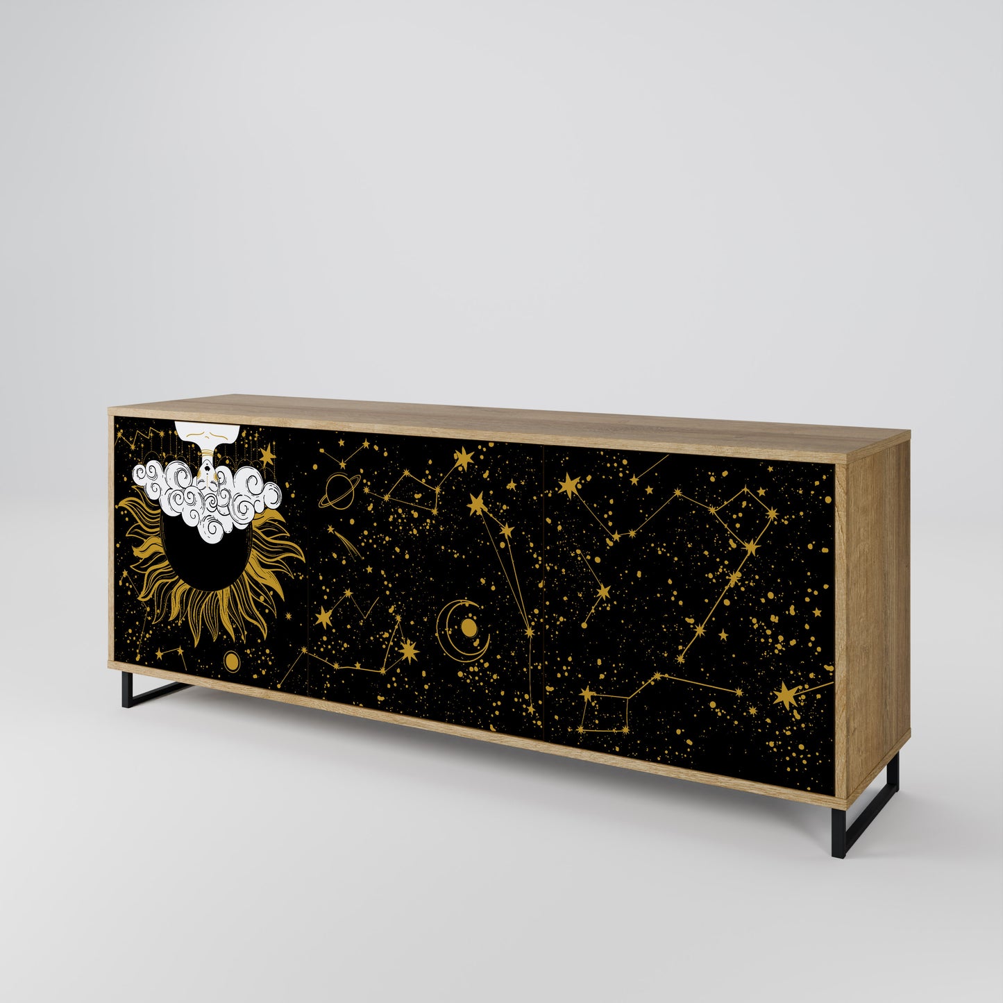 STELLAR CONSTELLATIONS 3-dörrars skänk i ekeffekt