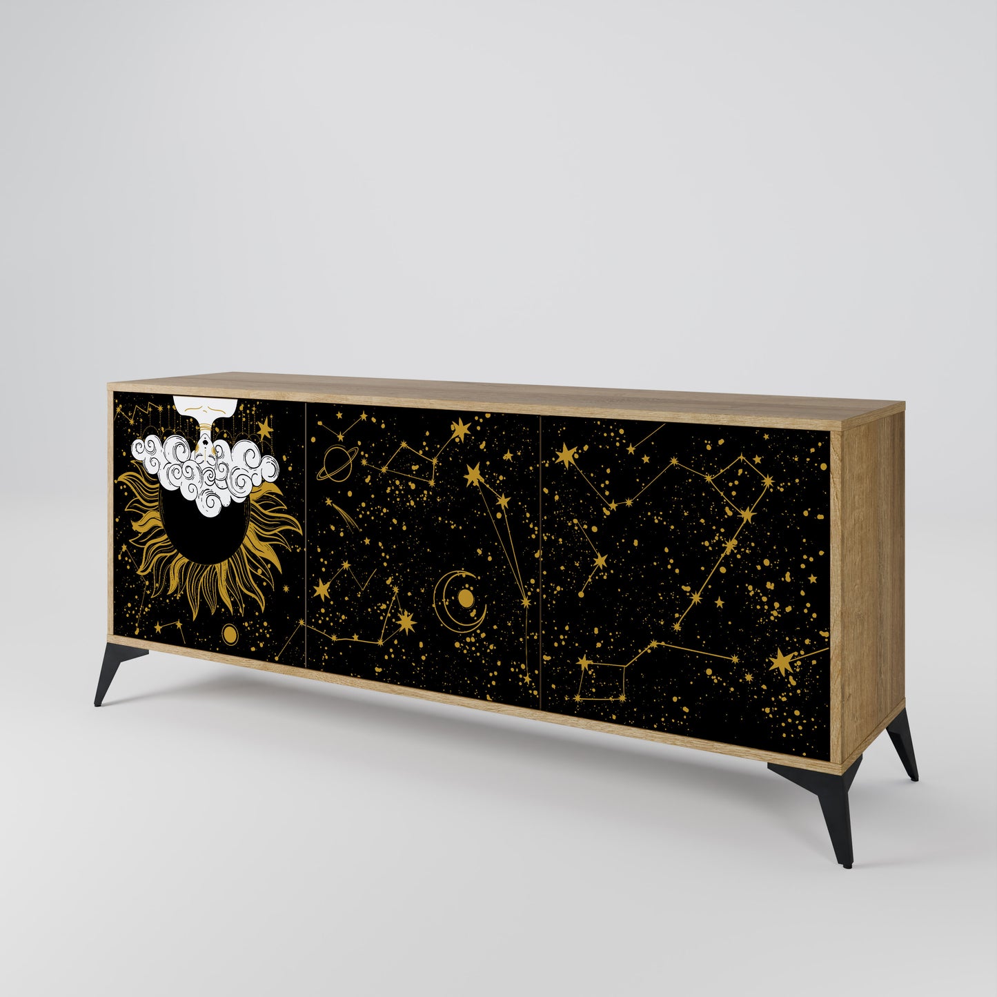 STELLAR CONSTELLATIONS 3-dörrars skänk i ekeffekt