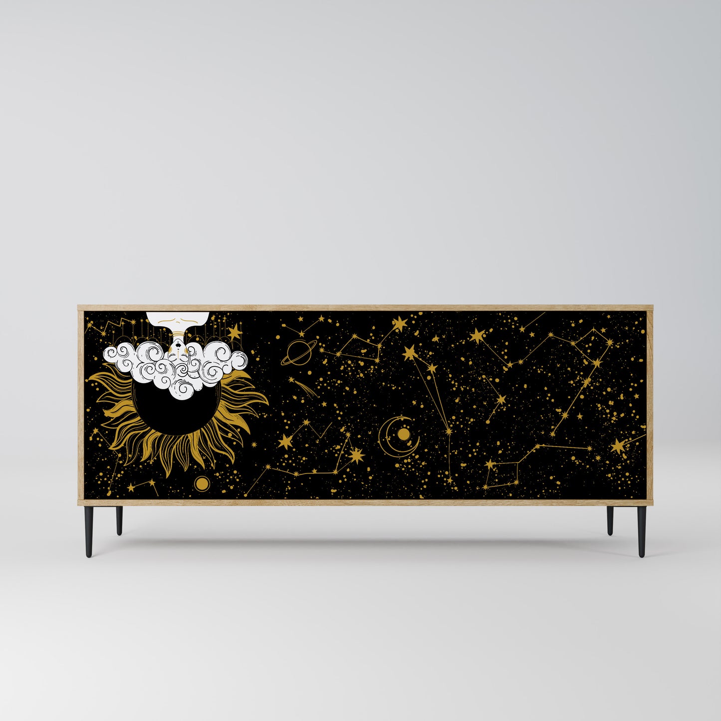 STELLAR CONSTELLATIONS 3-dörrars skänk i ekeffekt