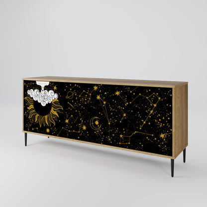 STELLAR CONSTELLATIONS 3-dörrars skänk i ekeffekt