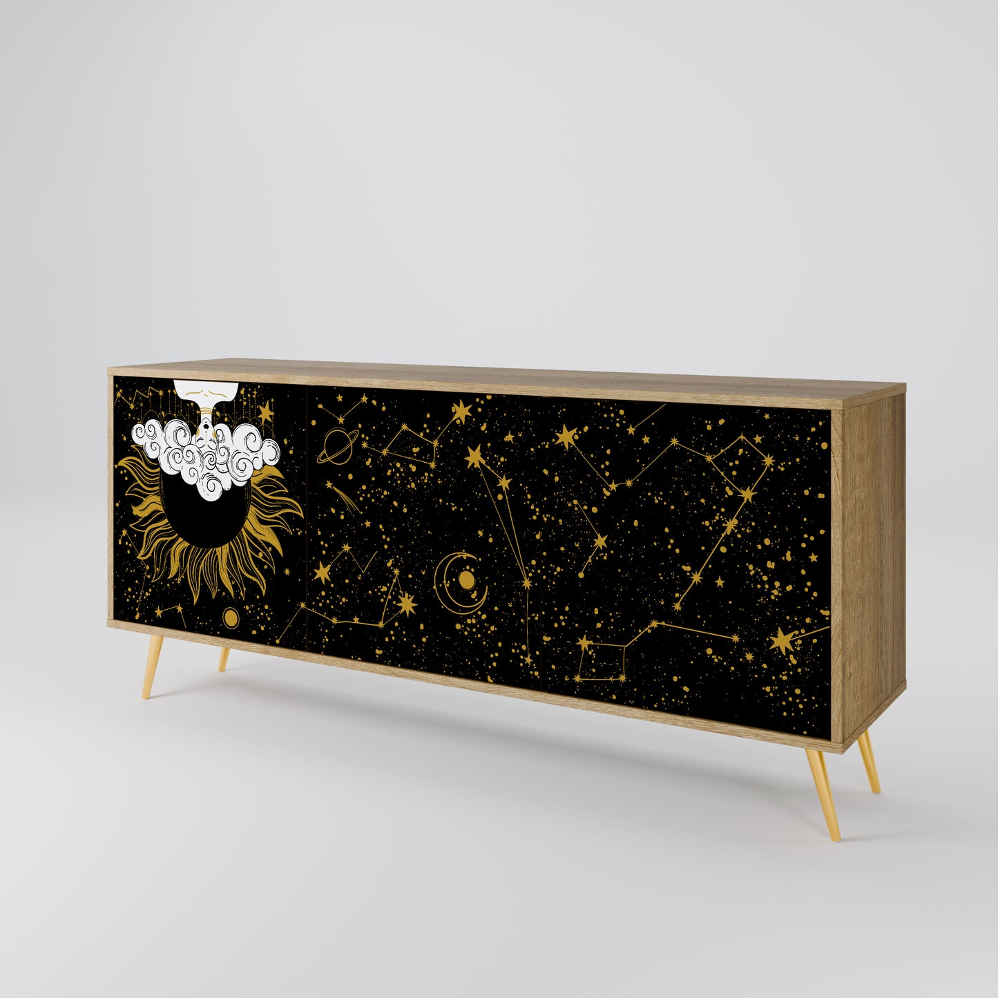 STELLAR CONSTELLATIONS 3-dörrars skänk i ekeffekt