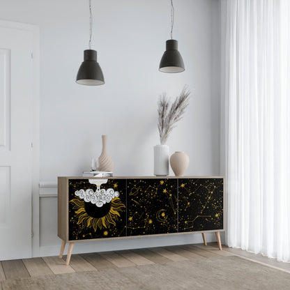 STELLAR CONSTELLATIONS 3-dörrars skänk i ekeffekt