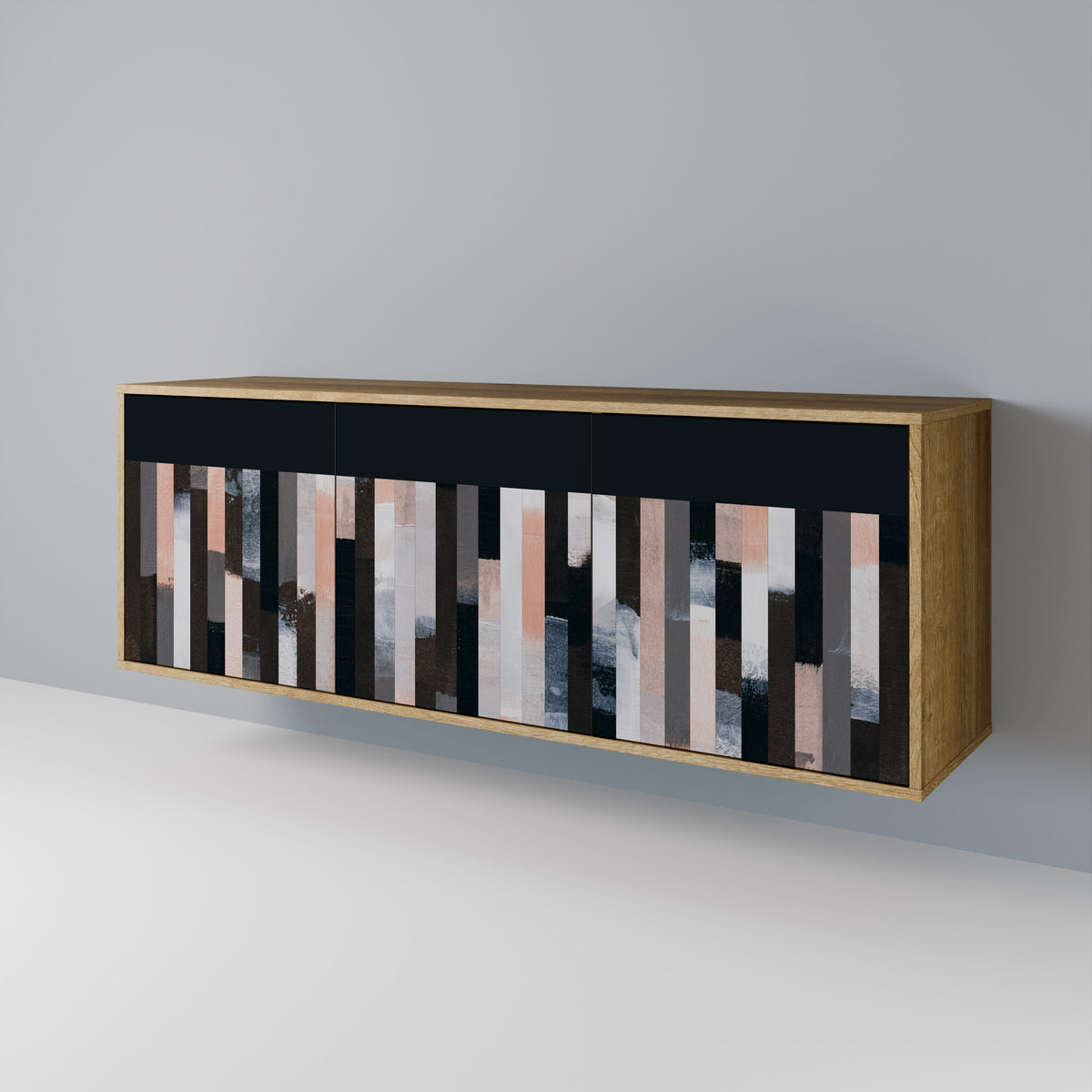 COLLAGE OF RECTANGLES Skänk med tre dörrar