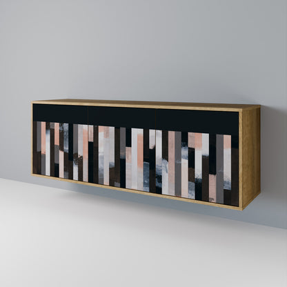 COLLAGE OF RECTANGLES Skänk med tre dörrar