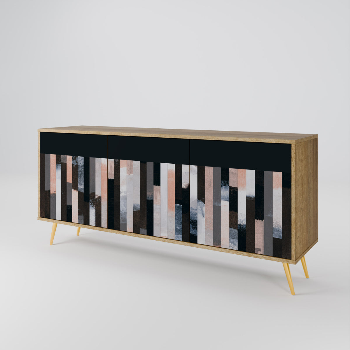 COLLAGE OF RECTANGLES Skänk med tre dörrar