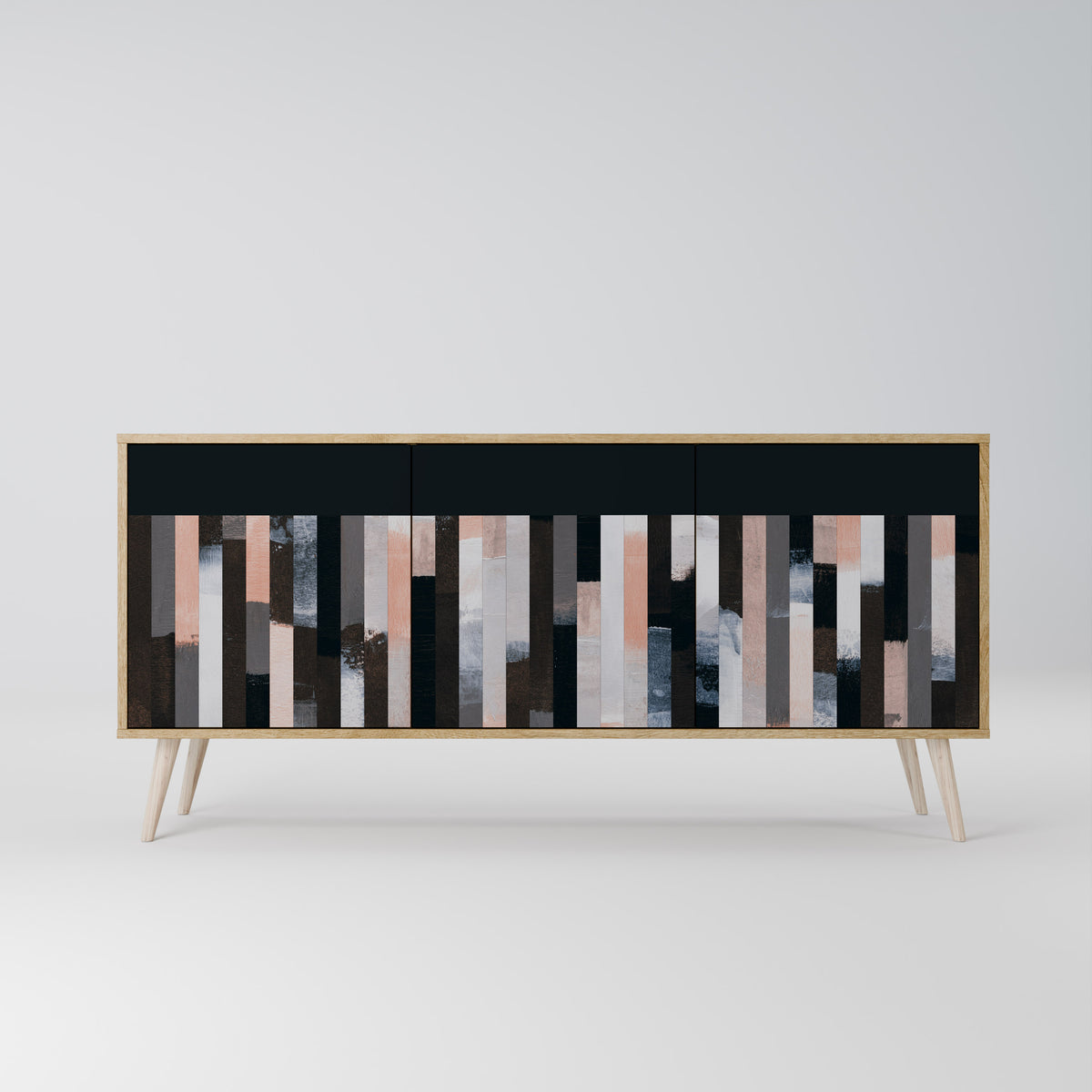COLLAGE OF RECTANGLES Skänk med tre dörrar