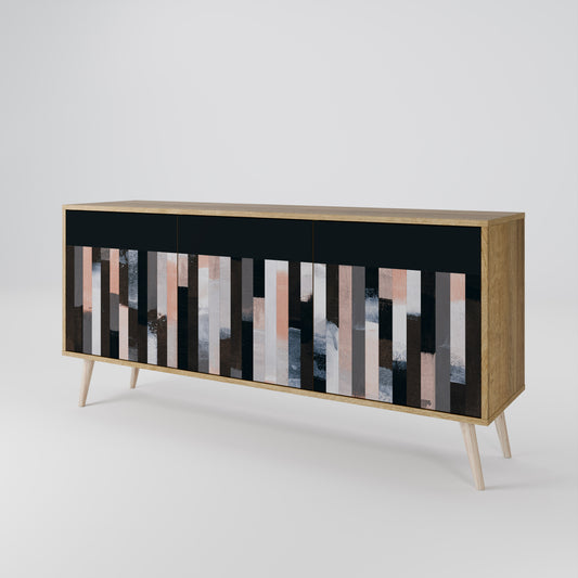 COLLAGE OF RECTANGLES Skänk med tre dörrar